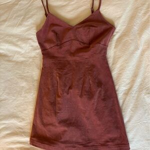 Lulu's Terracotta Strapless Corduroy Dress